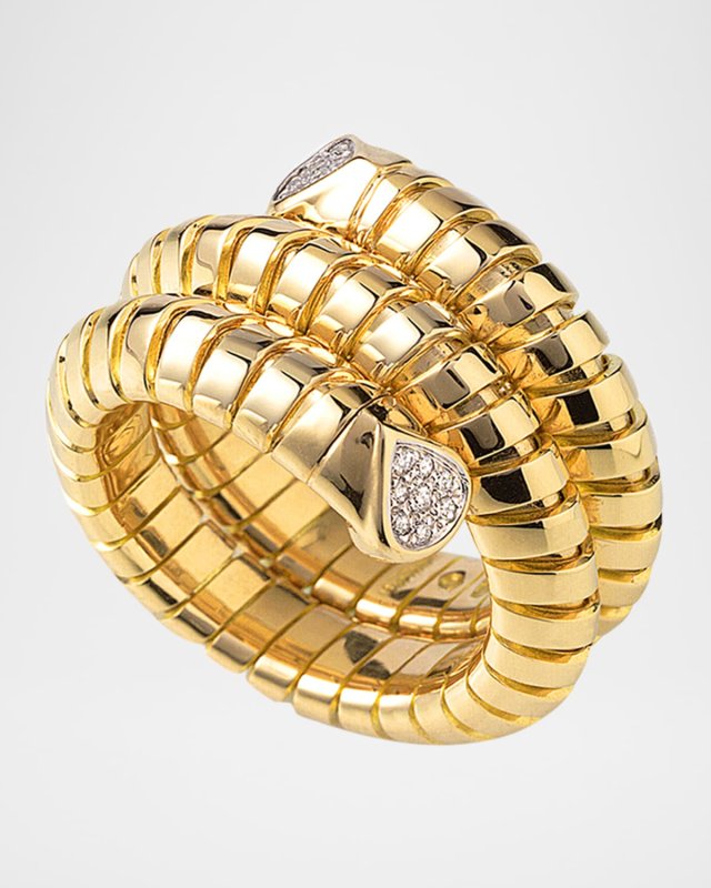 Trisola 18K Yellow Gold Diamond Ring, Size 8
